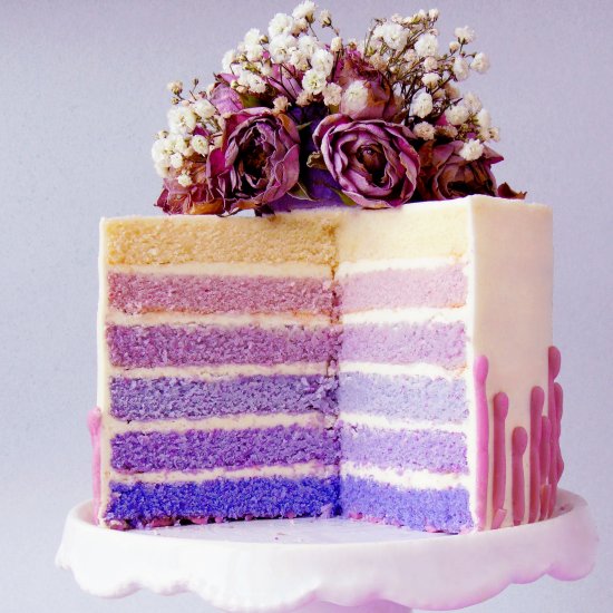 Purple Ombré Lavender Cake