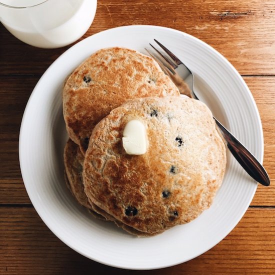 Sprouted Wheat Blueberry Pancakes