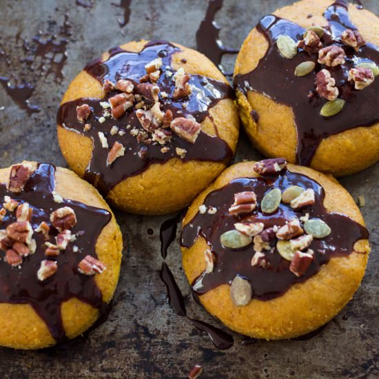 Mini Pumpkin Cake with Cocoa Glaze