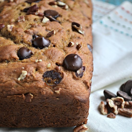 Chocolate Chip Pumpkin Banana Bread