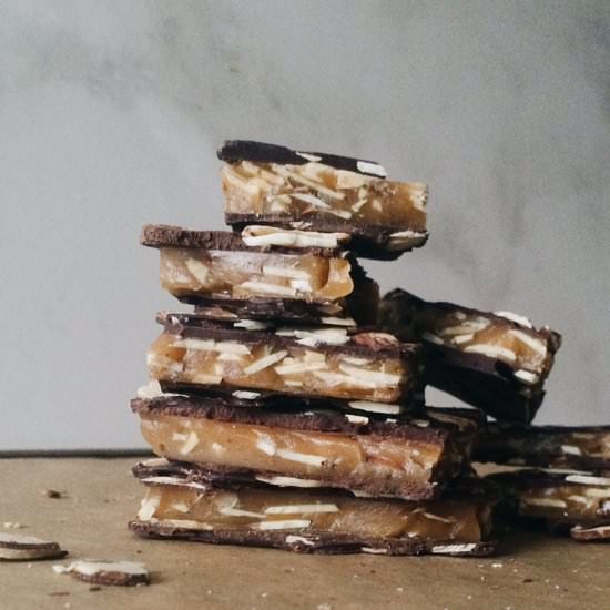 Chocolate Almond Toffee Heath Bars