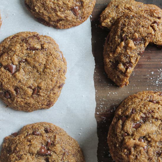 Salted Paleo Chocolate Chip Cookies