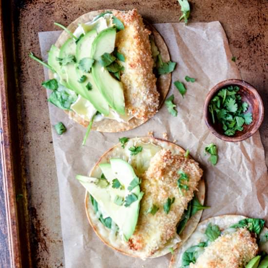 Crispy Coconut Chicken Tostadas