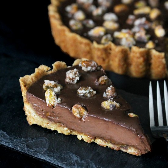 Dark Chocolate Pistachio Tart