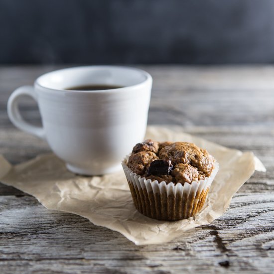 Dark Chocolate Banana Nut Muffins