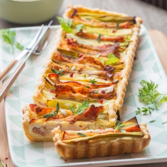 Leek, Bacon and Grana Padano Pie