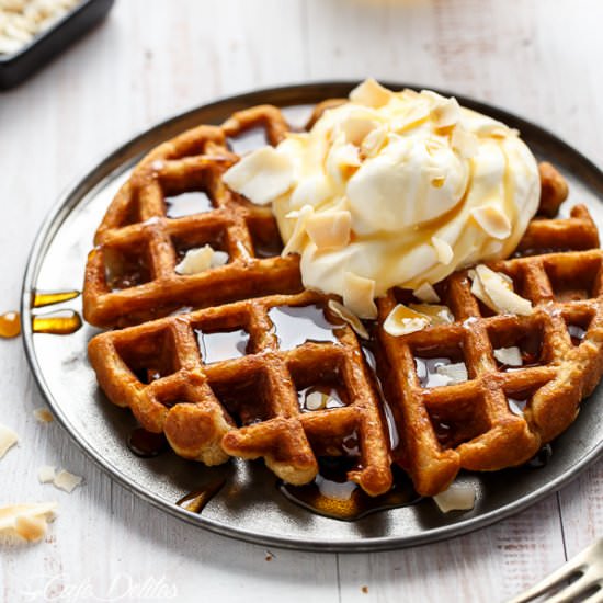 Coconut Cream Pie Waffles