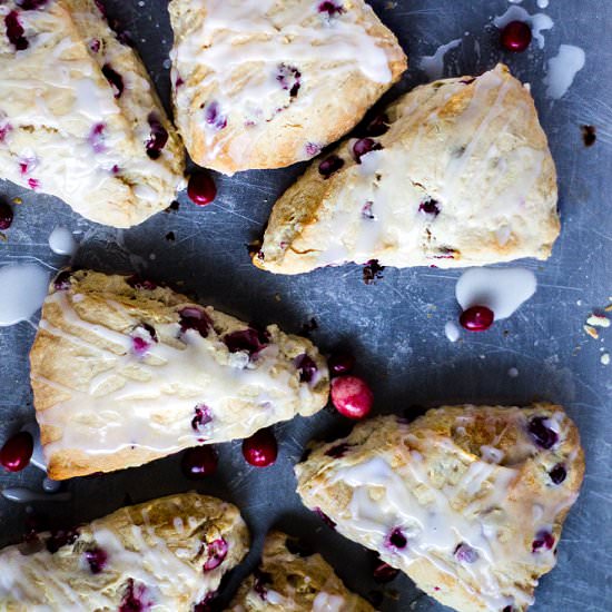 Glazed Cranberry Lemon Scones