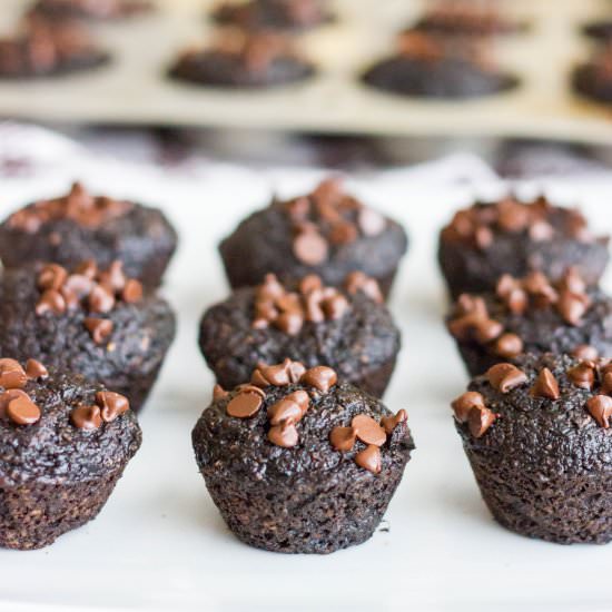 Skinny Mini Fudge Banana Muffins