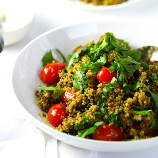 Spiced Lamb Quinoa Pilaf