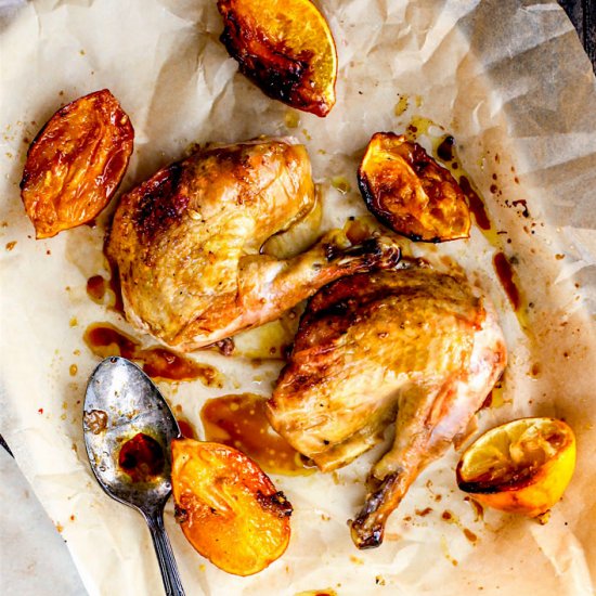 Orange Honey Garlic Roasted Chicken