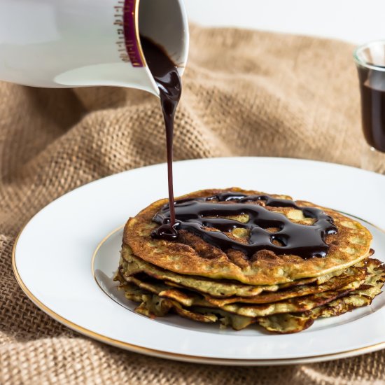 Super Green Pancakes & Cocoa Sauce