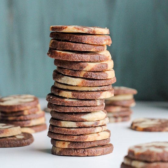 Chocolate Vanilla Icebox Cookies