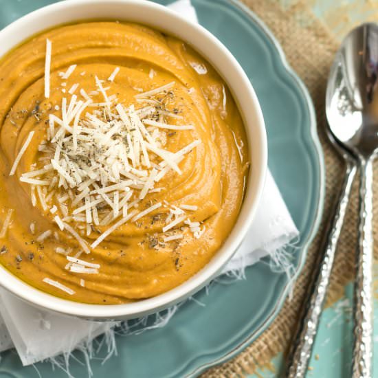 Roasted Sweet Potato & Carrot Soup