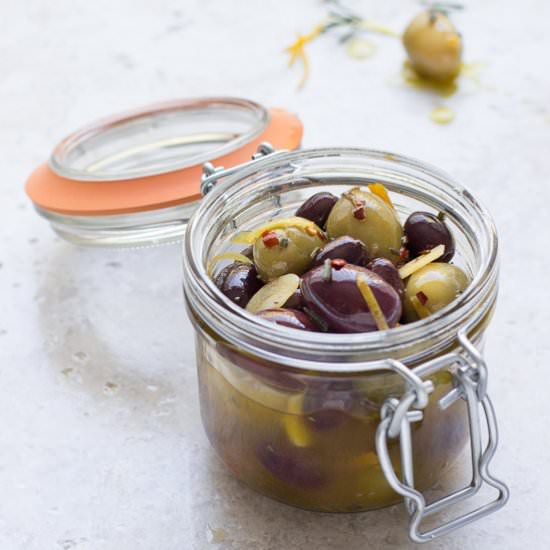 Marinated Olives w/ Citrus & Garlic