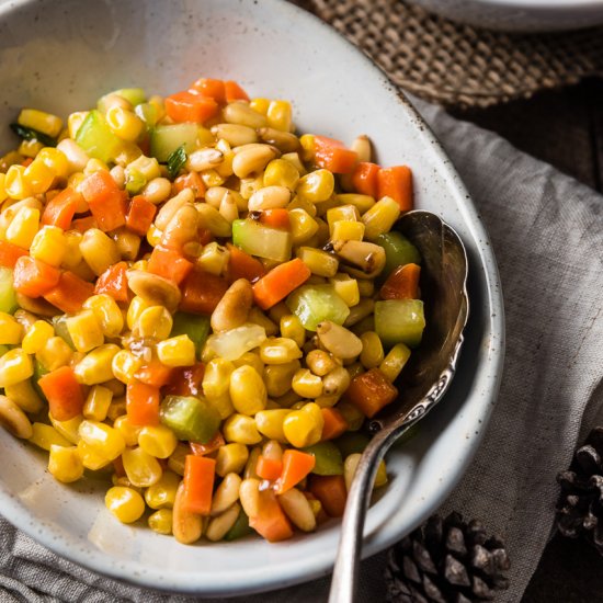 Stir Fried Corn with Pine Nuts