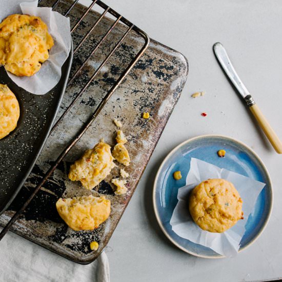 Cheese and Chili Cornbread Muffins