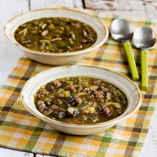 Turkey, Mushroom, and Zucchini Soup