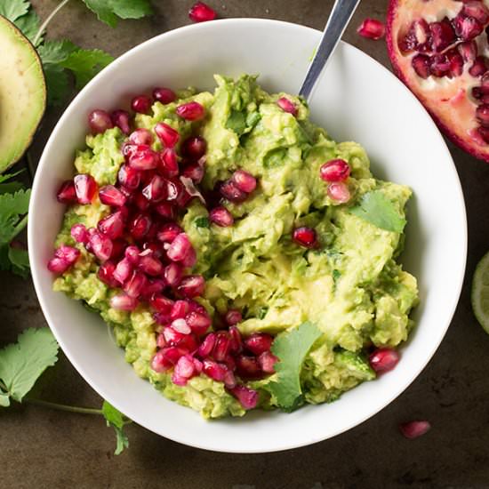 Guacamole with Pomegranate Seeds