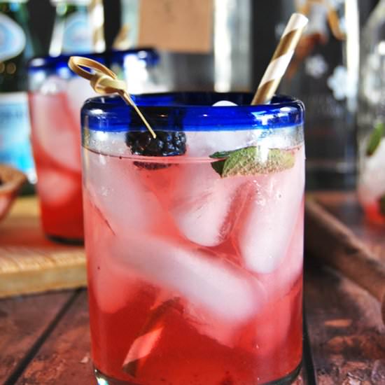 Blackberry Elderflower Mint Collins