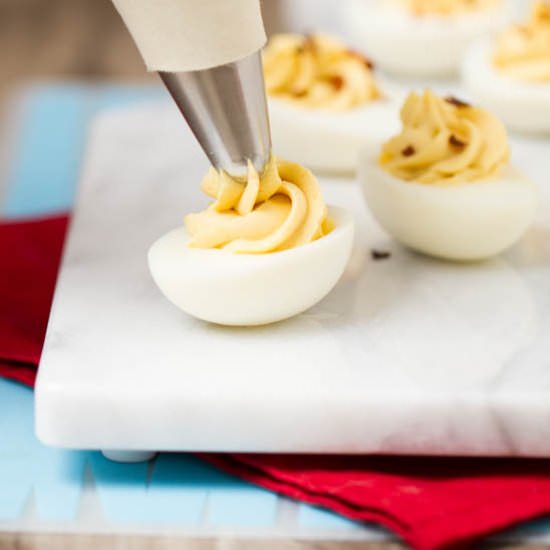 Wasabi Soy Deviled Eggs