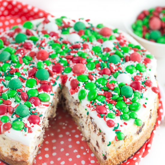 Christmas Chocolate Chip Cheesecake