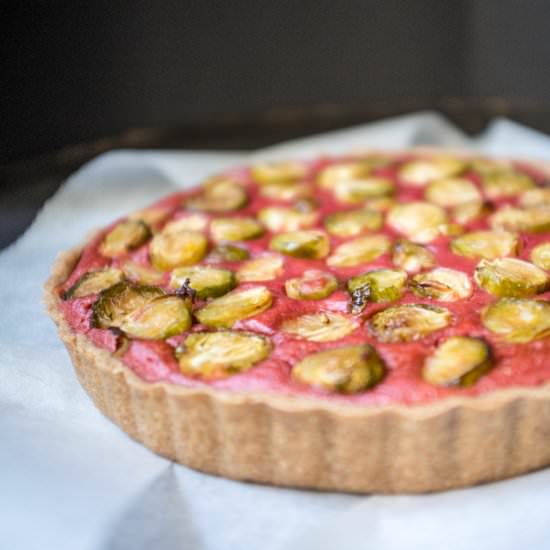 Beet Tart with Brussels Sprouts