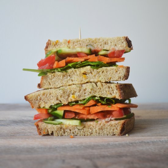 Vegan Salad Club Sandwich