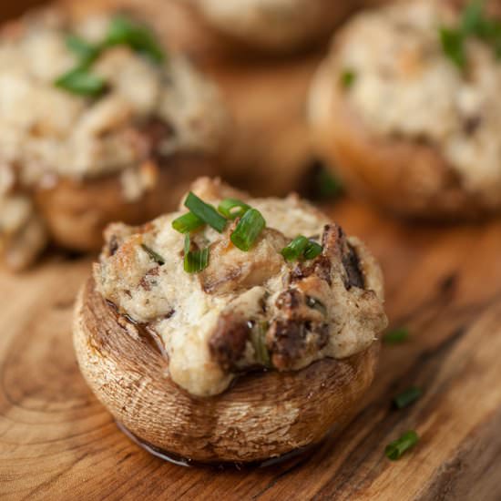 Bacon Blue Cheese Stuffed Mushrooms