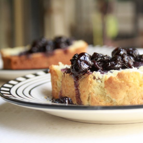 Ricotta Cake with Blueberry Sauce