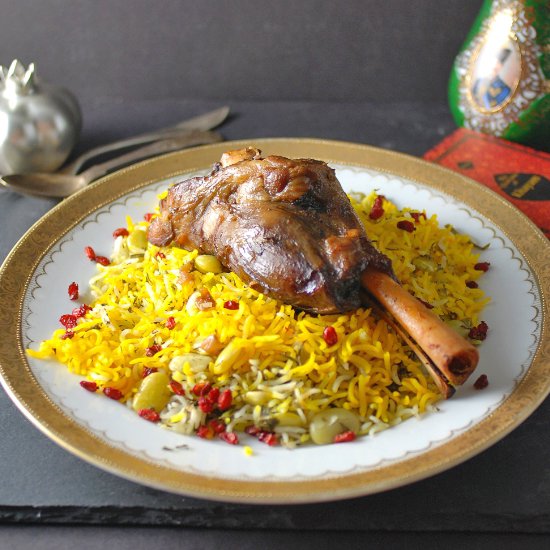 Persian Lamb Shanks and Herbed Rice