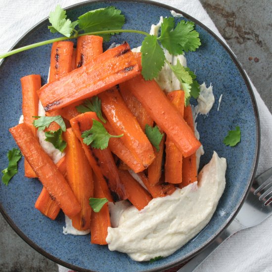 roasted carrots with tahini yogurt