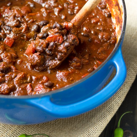 Chunky Lamb and Black Bean Chili