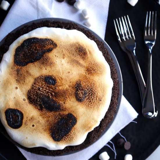 Double Chocolate No Bake S’mores Pie