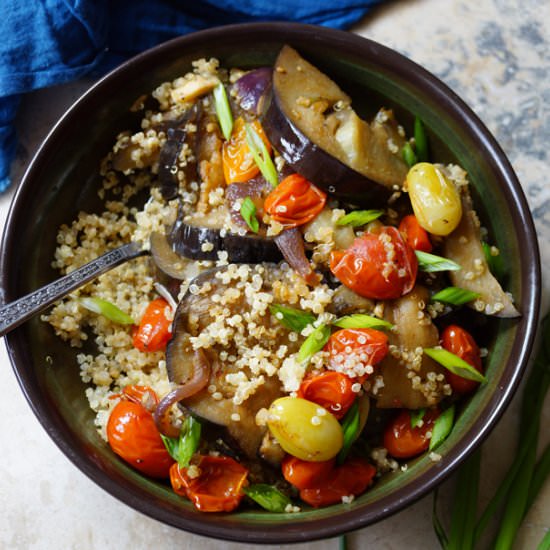 Quinoa with Eggplant and Tomato