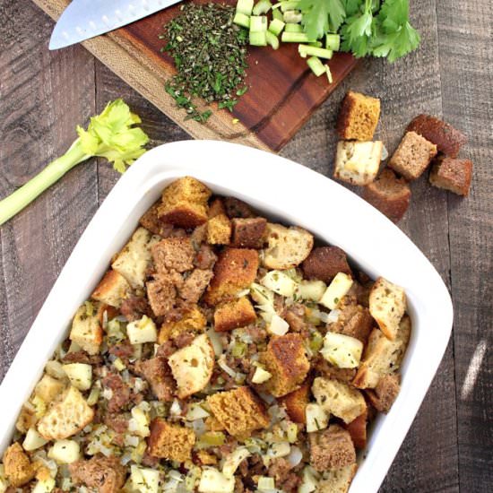 Whole-Food Apple Sausage Stuffing