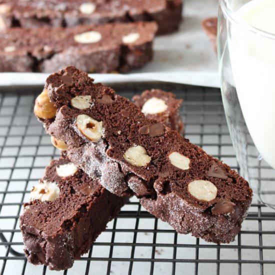 Chocolate Hazelnut Biscotti {gf}