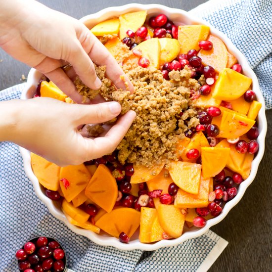 Persimmon Cranberry Crumble