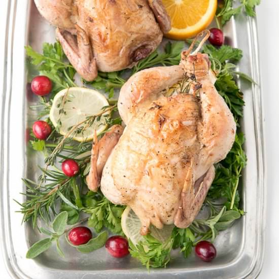 Lemon Roasted Cornish Game Hens