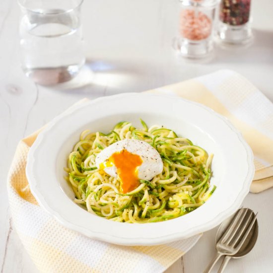 Zoodles with Poached Egg