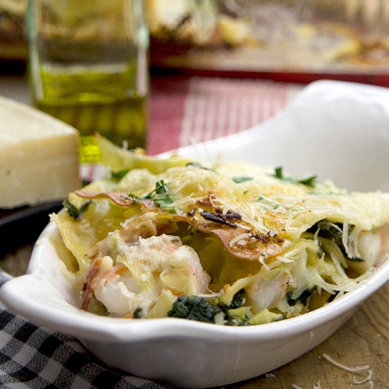 Artichoke, Spinach, Shrimp Lasagna