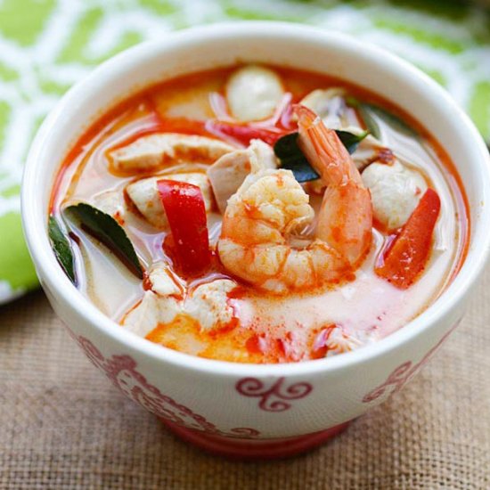 Thai Coconut Chicken & Shrimp Soup