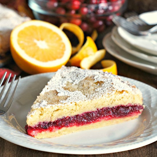 Cranberry Shortbread Cake