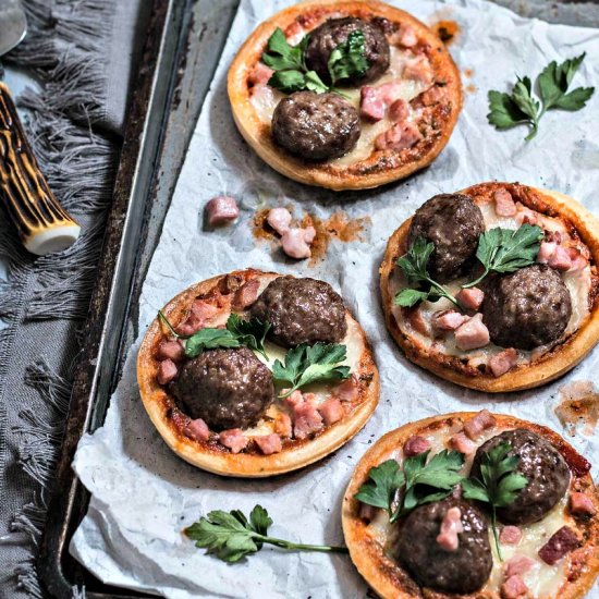 Gluten Free Meatballs Pizzas