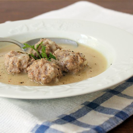 Meatballs Soup with Avgolemono