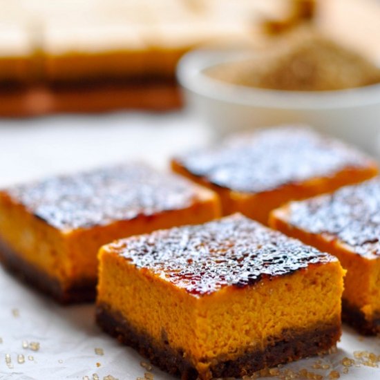 Brûléed Pumpkin Cheesecake Bars