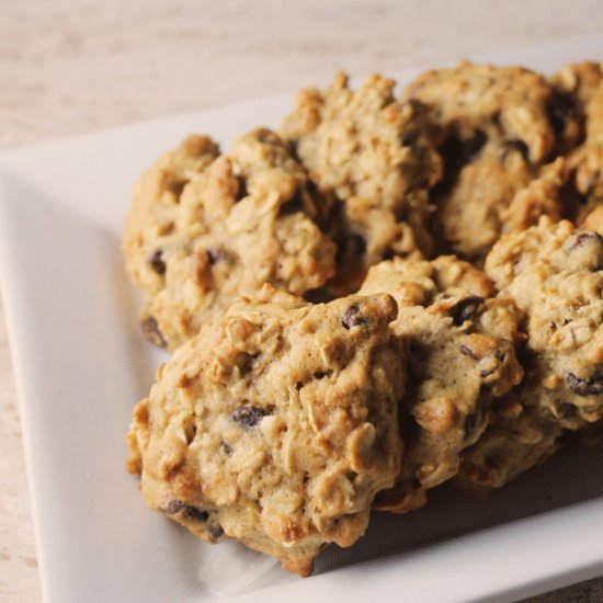 Banana Oatmeal Choco Chip Cookies