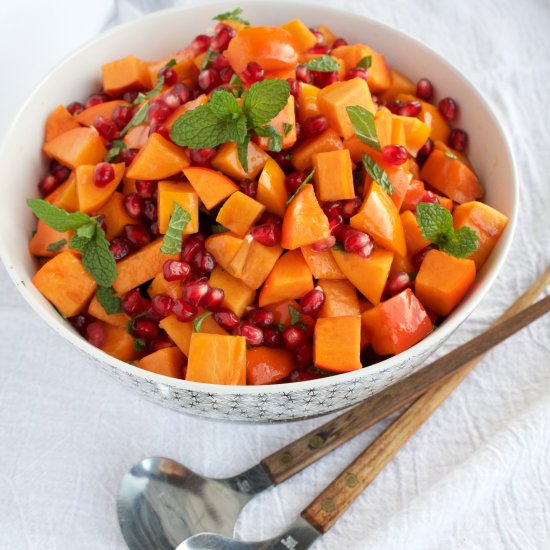 Persimmon Pomegranate Fruit Salad