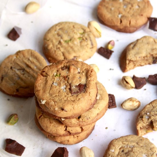 Salted Chocolate Pistachio Cookies