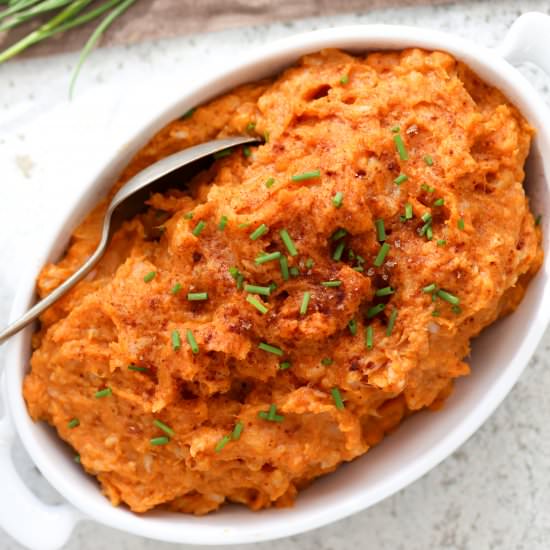 Spiced Sweetpotato Cauliflower Mash